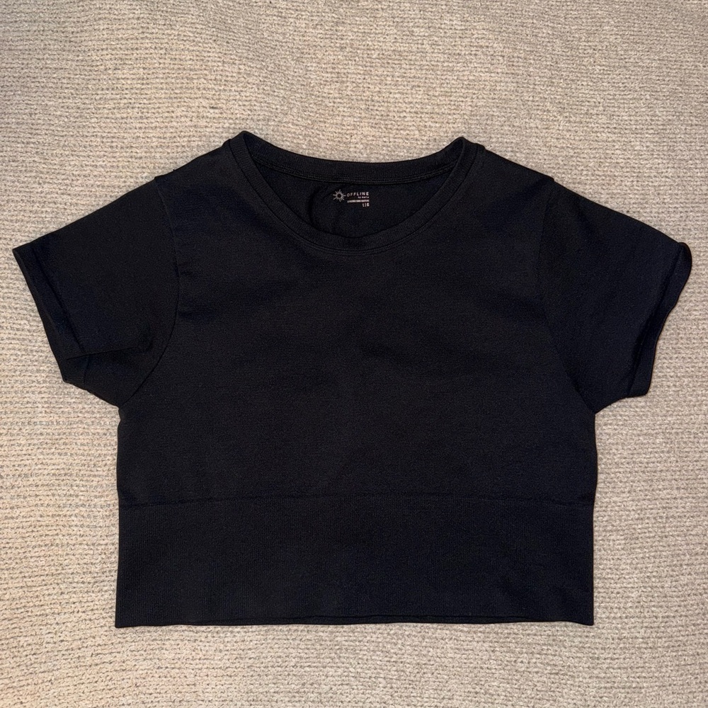 Aerie Offline Cropped Seamless Top Size L
